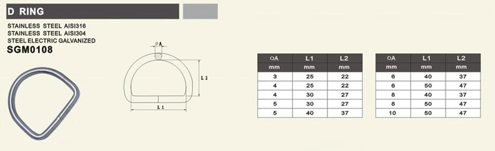 Customized Stainless Steel D Ring