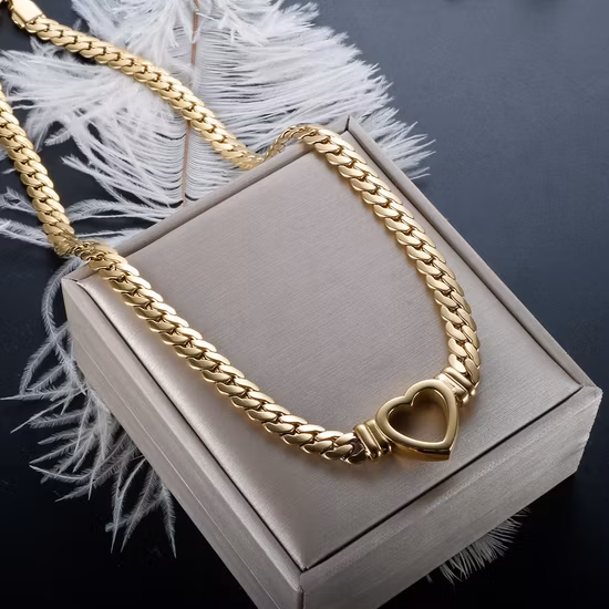 Fashion Stainless Steel Necklace Jewelry Women Heart Shape Necklaces