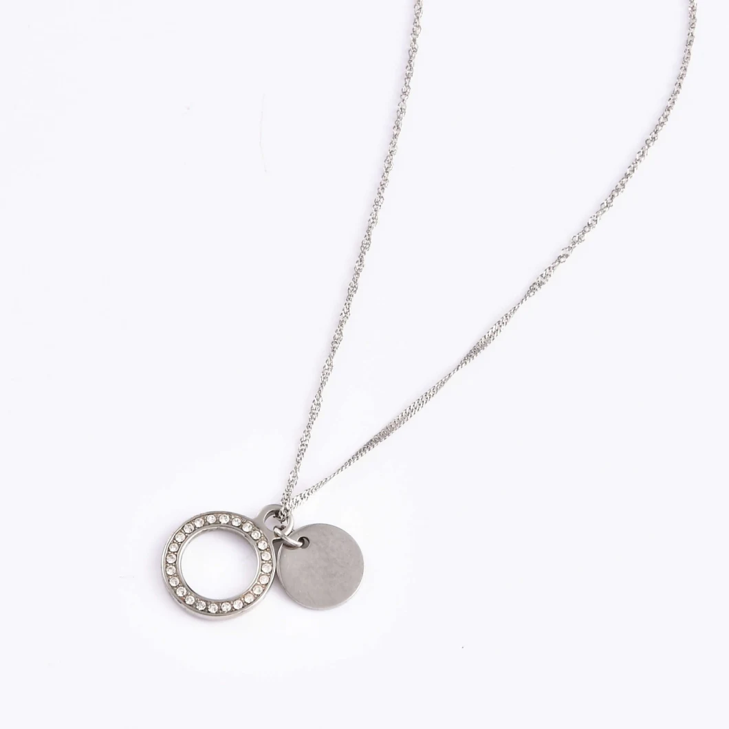 Fashion Elegant Girls Stainless Steel Jewellery Necklace with Pendant Multi Colors Optional