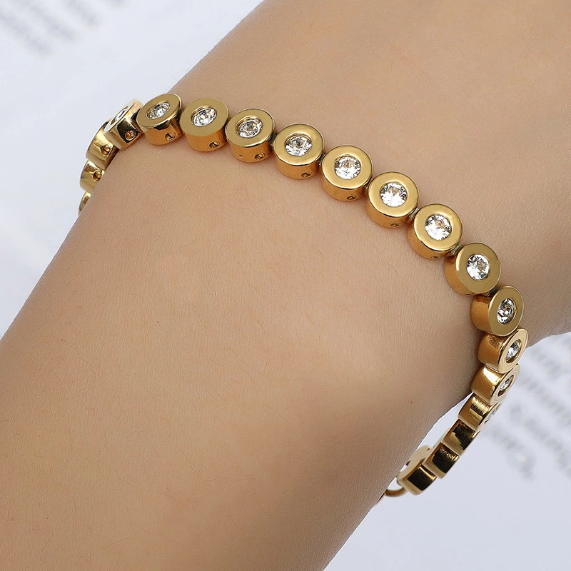 Gold Plated Chain Adjustable Bracelet Heart Pendant Silicone Smart Chain Stainless Steel Charm Jewelry Bracelet