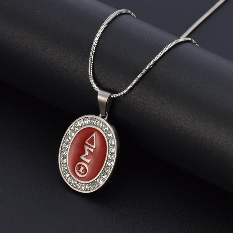 Custom Pendant with Crystal Stainless Steel Enamel Pendant