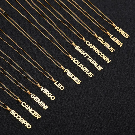 Fabricante de joias personalizadas sem manchas à prova d'água com nome banhado a colar com letras femininas joias personalizadas em aço inoxidável banhado a ouro 14K 18K joias da moda