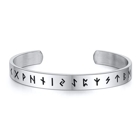 Pulseira de símbolo Viking de aço inoxidável Pulseira de moda masculina de aço