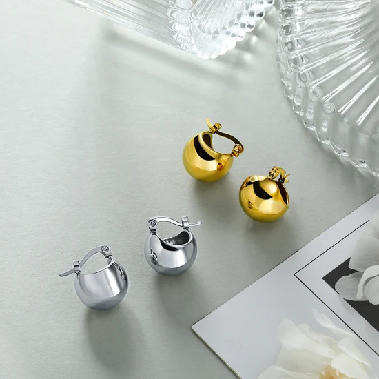 Novos designers de joias da moda sem manchas Brincos banhados a ouro 18 quilates IP / banhados a PVD Acessórios de joias femininas Acessórios de joias de aço inoxidável Brincos Acessórios
